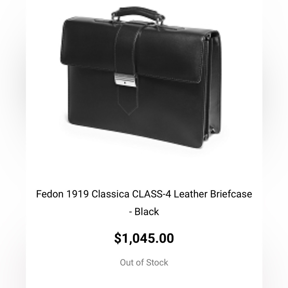 GIORGIO FENDON 1919 CLASSICA CLASS-4 LEATHER BRIEFCASE  BLACK